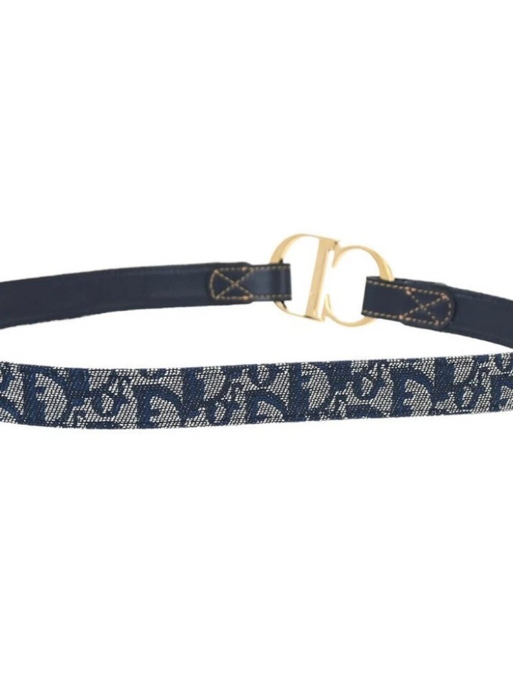 Christian Dior Trotter Belt Navy #85 - Picture 2 of 15